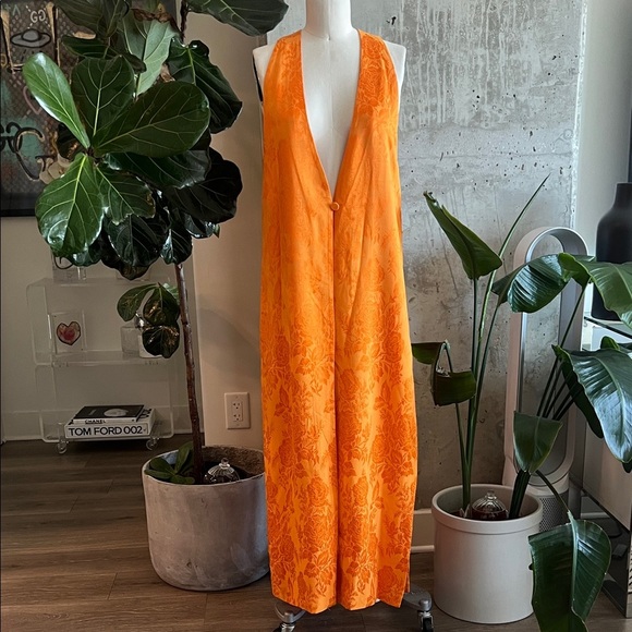 Nervi Orange Sleeveless Maxi Vest - Picture 1 of 13